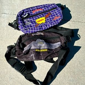 2 Backwoods waist or shoulder bag black purple blue